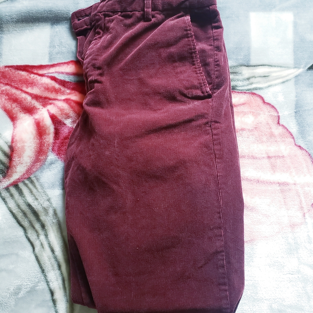Men's Corduroy Pants - Burgundy 30W x 32L